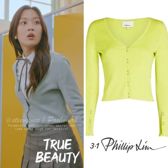 3.1 Phillip Lim Sweaters - 3.1 Phillip Lim Picot Stitch Cotton Wool Cardigan ALT ASO True Beauty